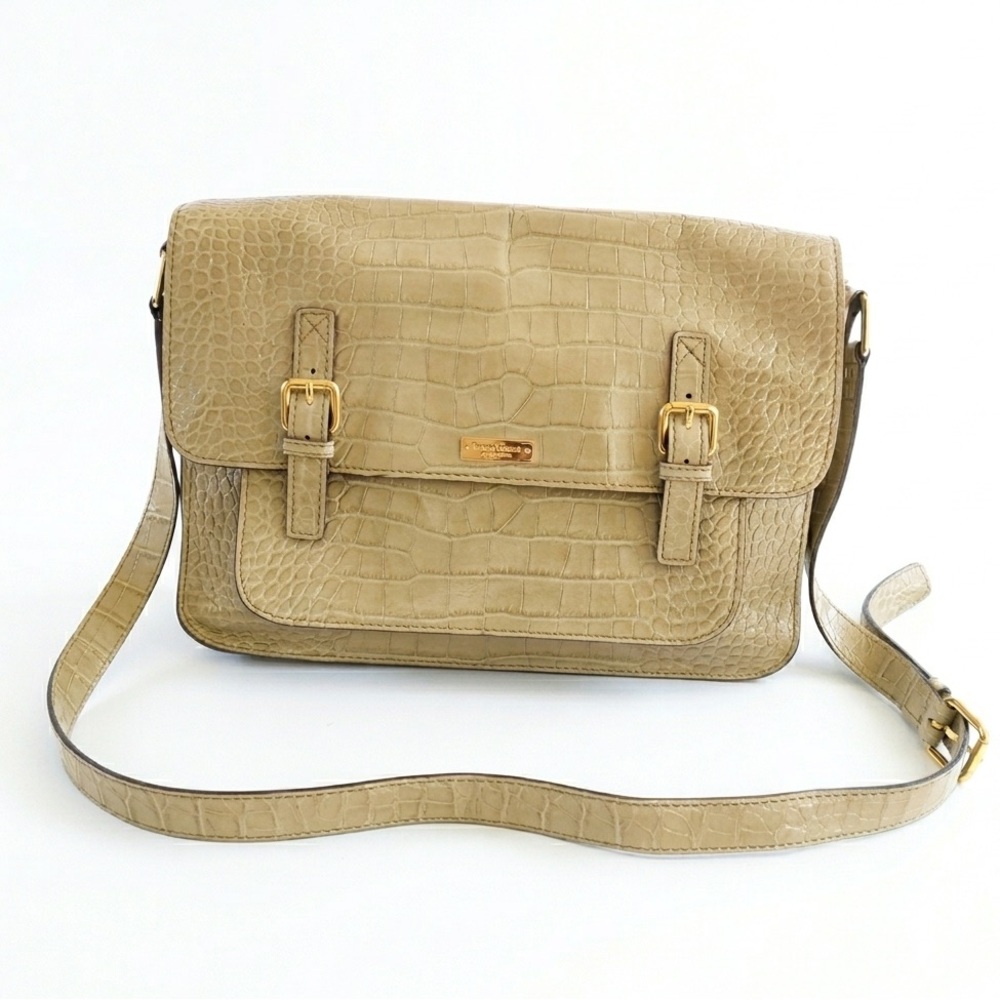 Kate Spade Knightsbridge Large Essex Scout Messenger Crossbody Bag- Sage Croc